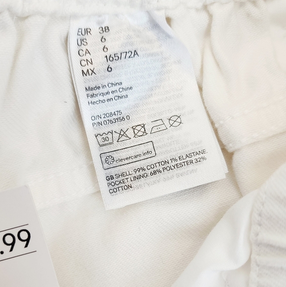 H&M High Waist Paper Bag Off White Shorts - Picture 9 of 12